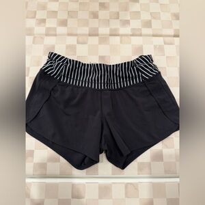 Lululemon Black Women's Shorts with Striped Waistband